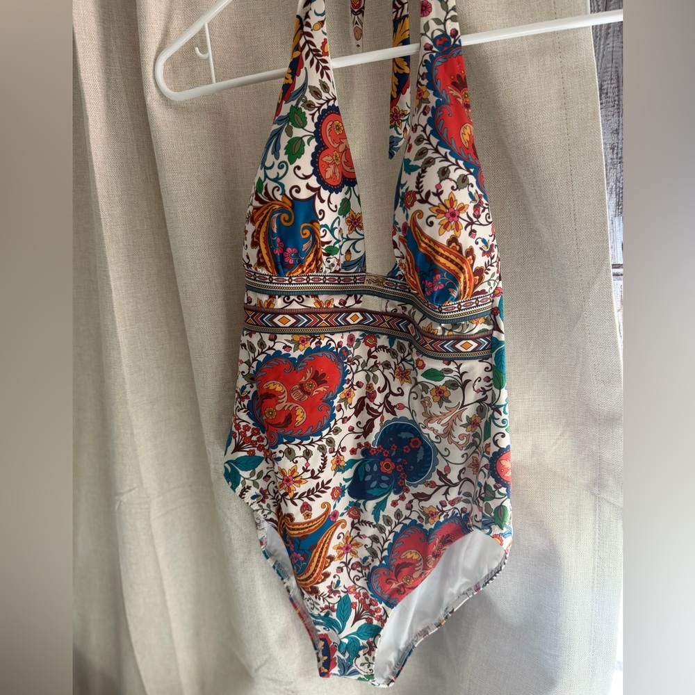 Maryan Mehlhorn Floral Swim Cover-Up - White Multi - Picture 3 of 4